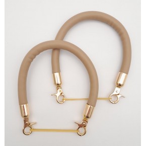 Çanta Aksesuar Çift Kısa Kordon Çanta Sapı Vizon Renk Light Gold Metalli