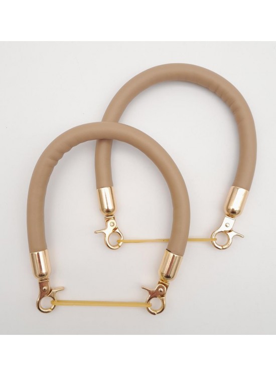 Çanta Aksesuar Çift Kısa Kordon Çanta Sapı Vizon Renk Light Gold Metalli Çanta Aksesuar Çift Kısa Kordon Çanta Sapı Vizon Renk Light Gold Metalli