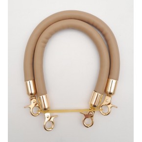 Çanta Aksesuar Çift Kısa Kordon Çanta Sapı Vizon Renk Light Gold Metalli