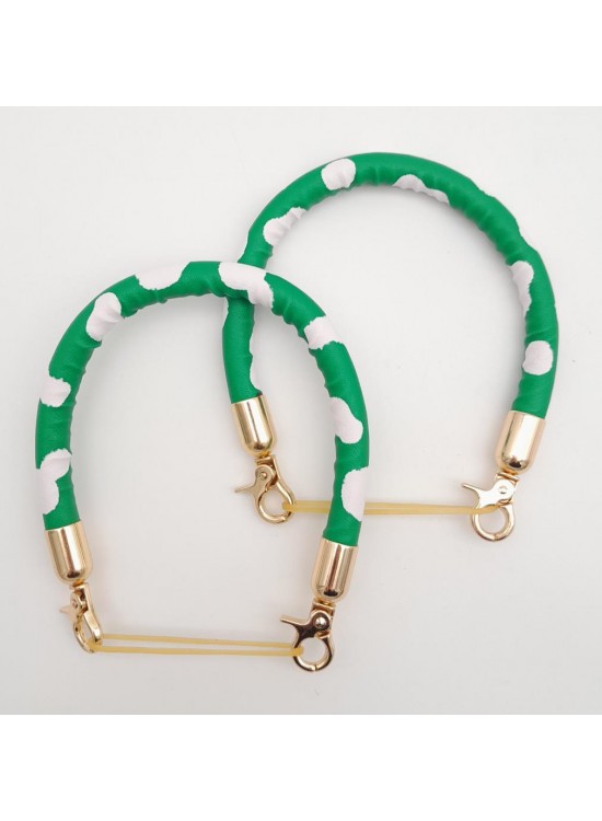 Çanta Aksesuar Çift Kısa Kordon Çanta Sapı Yeşil Beyaz Leopar Light Gold Metalli Çanta Aksesuar Çift Kısa Kordon Çanta Sapı Yeşil Beyaz Leopar Light Gold Metalli