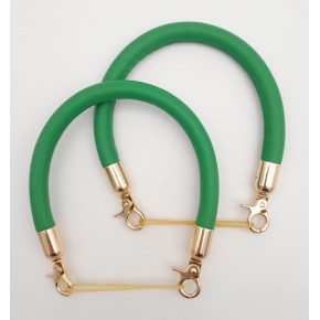 Çanta Aksesuar Çift Kısa Kordon Çanta Sapı Yeşil Renk Light Gold Metalli
