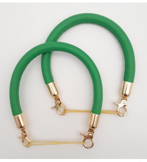 Çanta Aksesuar Çift Kısa Kordon Çanta Sapı Yeşil Renk Light Gold Metalli