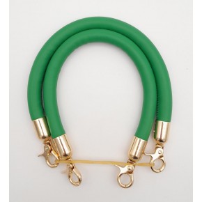 Çanta Aksesuar Çift Kısa Kordon Çanta Sapı Yeşil Renk Light Gold Metalli