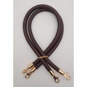 Çanta Aksesuar Çift Kordon Çanta Sapı Koyu Kahverengi Light Gold Metalli