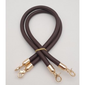 Çanta Aksesuar Çift Kordon Çanta Sapı Koyu Kahverengi Light Gold Metalli