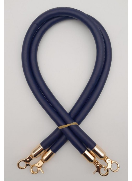 Çanta Aksesuar Çift Kordon Çanta Sapı Lacivert Renk Light Gold Metalli