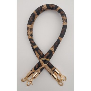 Çanta Aksesuar Çift Kordon Çanta Sapı Leopar Light Gold Metalli