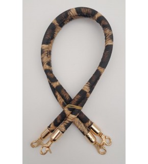Çanta Aksesuar Çift Kordon Çanta Sapı Leopar Light Gold Metalli