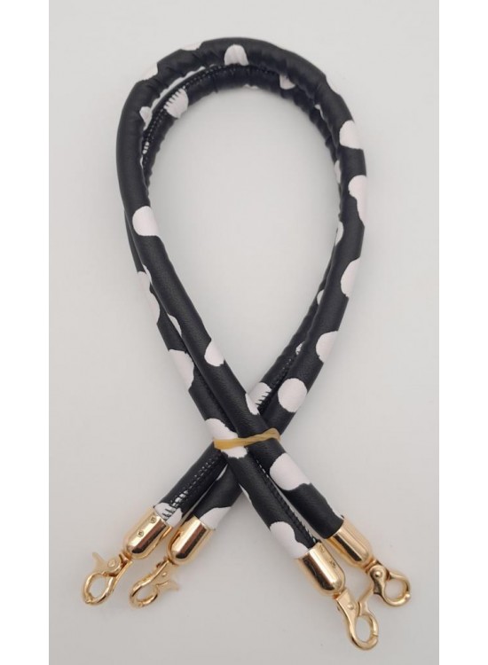 Çanta Aksesuar Çift Kordon Çanta Sapı Siyah Beyaz Leopar Light Gold Metalli Çanta Aksesuar Çift Kordon Çanta Sapı Siyah Beyaz Leopar Light Gold Metalli