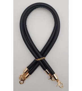 Çanta Aksesuar Çift Kordon Çanta Sapı Siyah Renk Light Gold Metalli