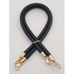 Çanta Aksesuar Çift Kordon Çanta Sapı Siyah Renk Light Gold Metalli