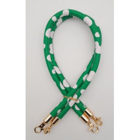 Çanta Aksesuar Çift Kordon Çanta Sapı Yeşil Beyaz Leopar Light Gold Metalli
