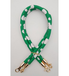 Çanta Aksesuar Çift Kordon Çanta Sapı Yeşil Beyaz Leopar Light Gold Metalli