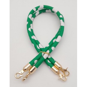 Çanta Aksesuar Çift Kordon Çanta Sapı Yeşil Beyaz Leopar Light Gold Metalli