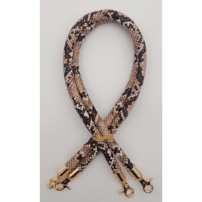 Çanta Aksesuar Çift Kordon Çanta Sapı Yılan Derisi Desen Light Gold Metalli
