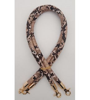 Çanta Aksesuar Çift Kordon Çanta Sapı Yılan Derisi Desen Light Gold Metalli