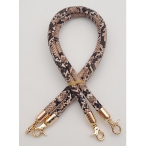 Çanta Aksesuar Çift Kordon Çanta Sapı Yılan Derisi Desen Light Gold Metalli