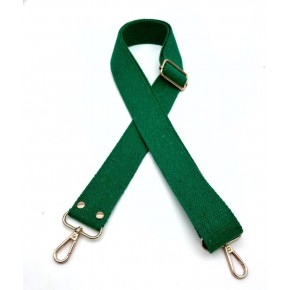 Çanta Aksesuar Çimen Yeşili 120X4 Cm Pamuklu Kolon Light Gold  Metal Çanta Sapı