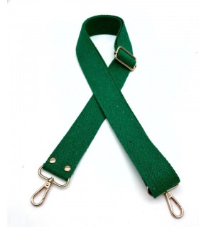 Çanta Aksesuar Çimen Yeşili 120X4 Cm Pamuklu Kolon Light Gold  Metal Çanta Sapı