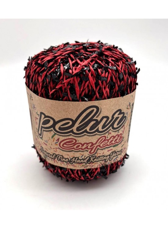 Çanta Aksesuar Confetti Kağıt İp Kırmızı - Siyah