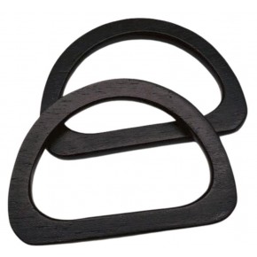 Çanta Aksesuar D Model 12x8 cm Siyah Renk Ahşap Çanta Sapı