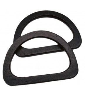 Çanta Aksesuar D Model 12x8 cm Siyah Renk Ahşap Çanta Sapı