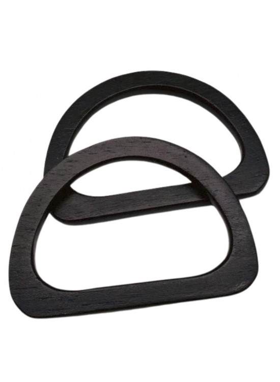 Çanta Aksesuar D Model 12x8 cm Siyah Renk Ahşap Çanta Sapı