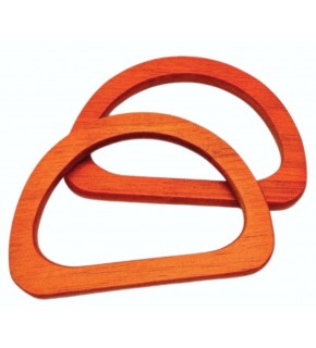 Çanta Aksesuar D Model 12x8 cm Taba Renk Ahşap Çanta Sapı