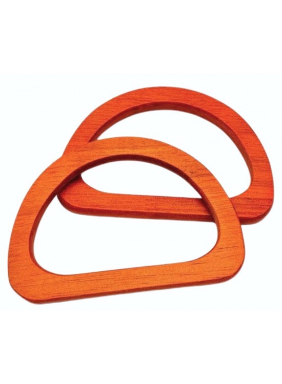 Çanta Aksesuar D Model 12x8 cm Taba Renk Ahşap Çanta Sapı