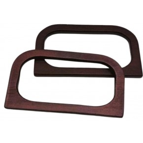 Çanta Aksesuar D Model 14X8 cm Kahve Renk Ahşap Çanta Sapı