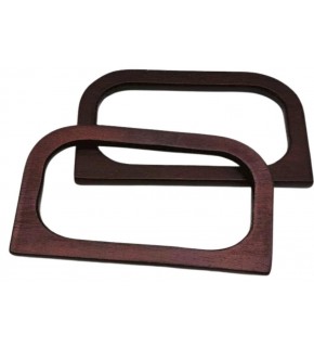 Çanta Aksesuar D Model 14X8 cm Kahve Renk Ahşap Çanta Sapı