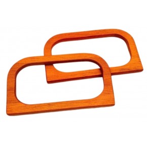 Çanta Aksesuar D Model 14X8 cm Taba Renk Ahşap Çanta Sapı