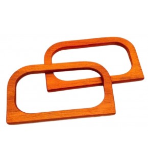 Çanta Aksesuar D Model 14X8 cm Taba Renk Ahşap Çanta Sapı