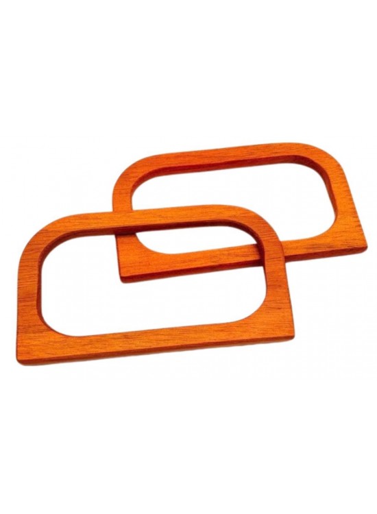 Çanta Aksesuar D Model 14X8 cm Taba Renk Ahşap Çanta Sapı