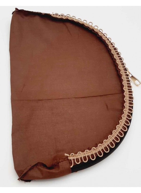 Çanta Aksesuar D Model 30X20 Cm Dikilmiş Fermuarlı Astar Koyu Kahve Renk