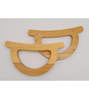 Çanta Aksesuar D Model Koyu Ahşap Çanta Sapı