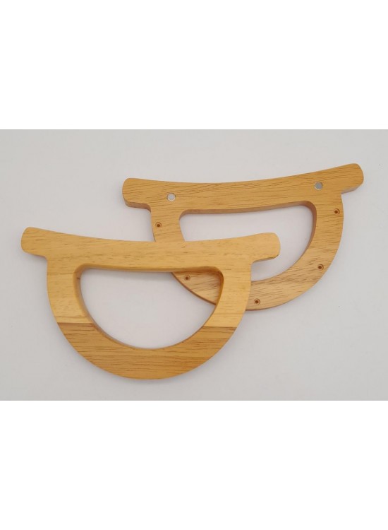 Çanta Aksesuar D Model Koyu Ahşap Çanta Sapı