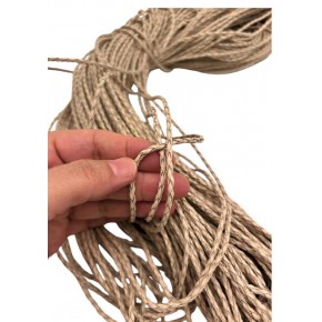 Çanta Aksesuar Deri Tüp Örgü 3 mm 1 Metre Bej  Renk