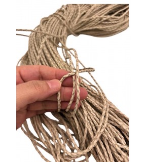 Çanta Aksesuar Deri Tüp Örgü 3 mm 1 Metre Bej  Renk