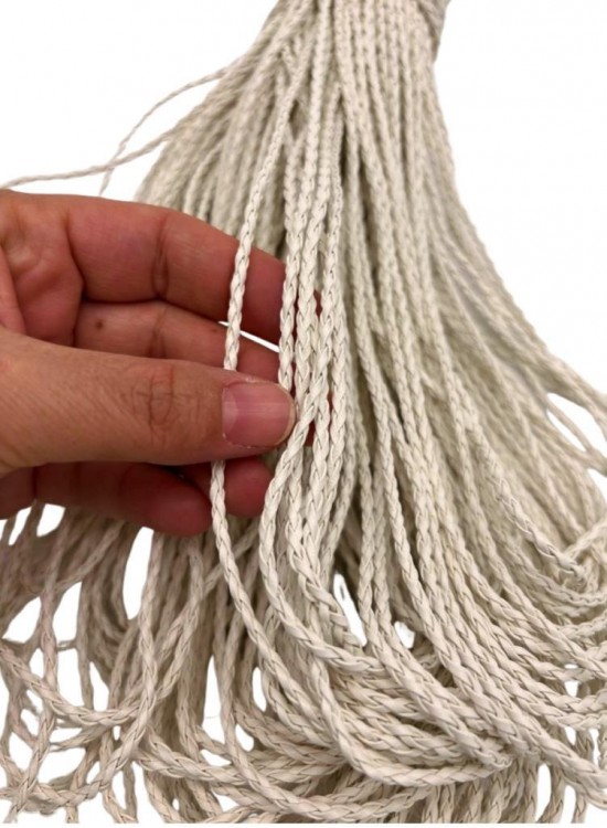 Çanta Aksesuar Deri Tüp Örgü 3 mm 1 Metre Kırık Beyaz  Renk
