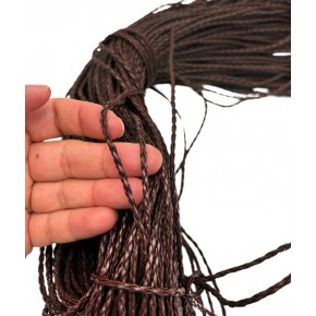 Çanta Aksesuar Deri Tüp Örgü 3 mm 1 Metre Koyu Kahve  Renk