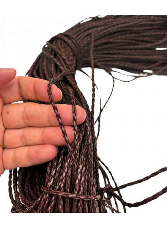 Çanta Aksesuar Deri Tüp Örgü 3 mm 1 Metre Koyu Kahve  Renk