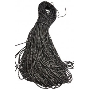 Çanta Aksesuar Deri Tüp Örgü 3 mm 1 Metre Siyah Renk