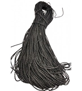 Çanta Aksesuar Deri Tüp Örgü 3 mm 1 Metre Siyah Renk