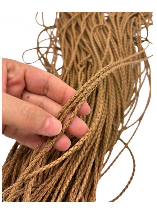 Çanta Aksesuar Deri Tüp Örgü 3 mm 1 Metre Sütlü Kahve  Renk