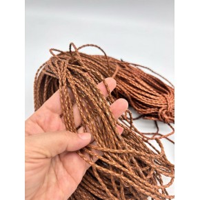 Çanta Aksesuar Deri Tüp Örgü 3 mm 1 Metre Taba Renk