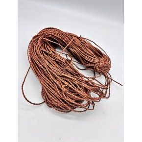 Çanta Aksesuar Deri Tüp Örgü 3 mm 1 Metre Taba Renk