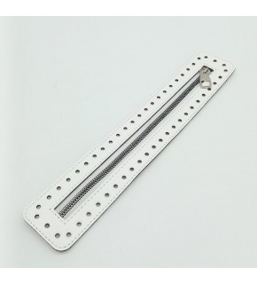 Çanta Aksesuar Derili Fermuar Yeni Model Beyaz 30 Cm Gümüş Metalli