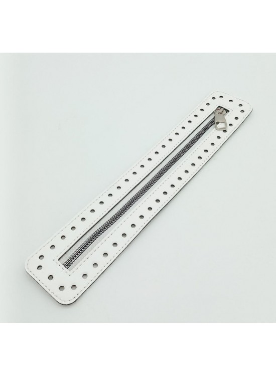 Çanta Aksesuar Derili Fermuar Yeni Model Beyaz 30 Cm Gümüş Metalli