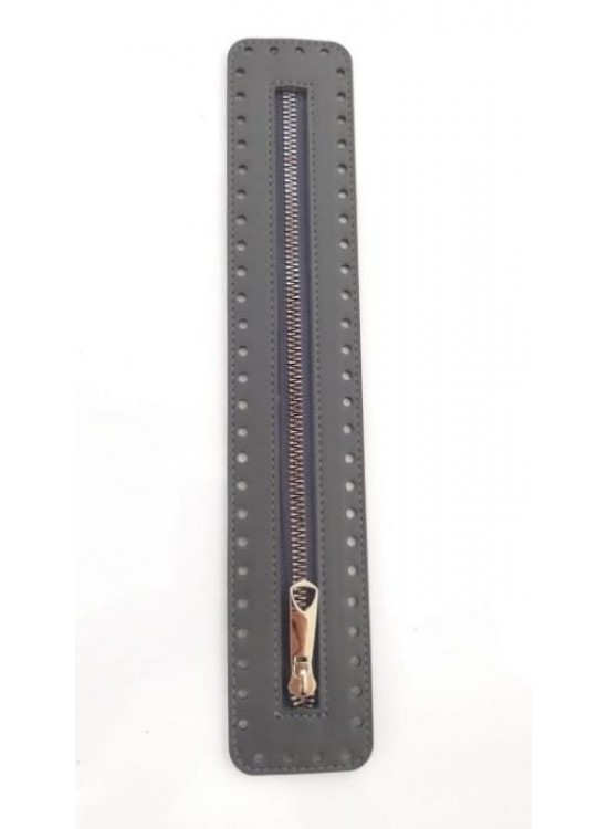 Çanta Aksesuar Derili Fermuar Yeni Model Gri 30 Cm Gümüş